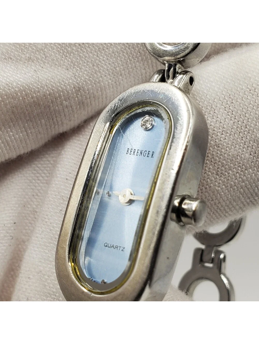 Berenger Womens Watch 13mm Blue Dial Silver Tone New Battery